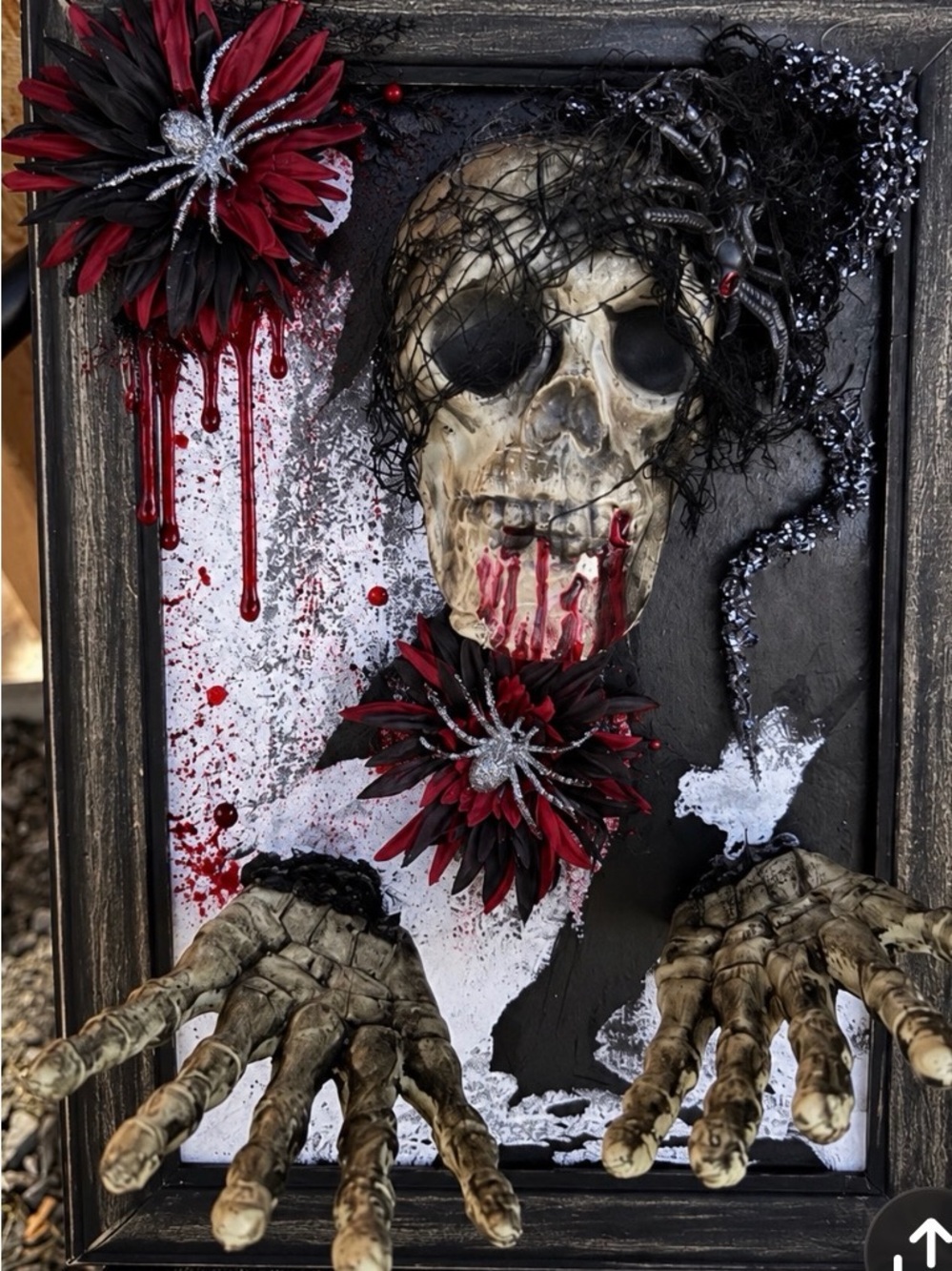 Gothic Skull Wall Art with Red & Black Accents